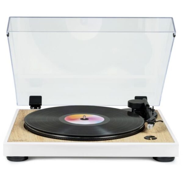 Platine vinyle THOMSON TT301 - Design bois et blanc - Tete de lecture Audio-Technica AT3600L - 33 et 45 tours