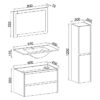 Ensemble TIMBER, set de salle de bain 80, vanity+vasque+miroir & colonne – Image 4