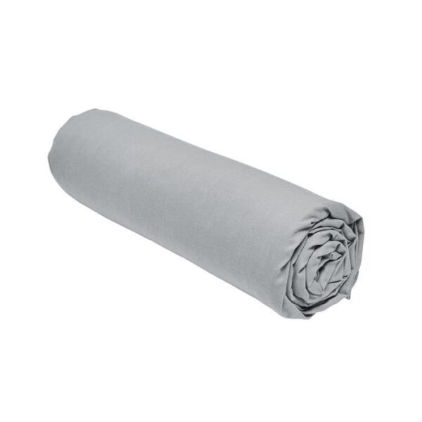 Drap housse TODAY Essential - 90 x 190 cm - 1 personne - 100% Coton uni - Acier