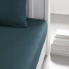 Drap housse TODAY Essential - 140 x 190 cm - 2 personnes - 100% Coton uni - Paon – Image 3