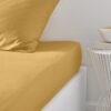 Drap housse TODAY Essential - 140 x 190 cm - 2 personnes - 100% Coton uni - Ocre – Image 3