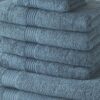 Lot de 10 serviettes de bain TODAY comprenant 4 serviettes 30x50 + 4 serveites 50x90 + 2 Draps de bain 70x130 cm 100% Coton - Paon – Image 2