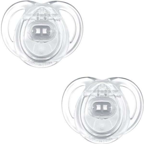 Sucette Tommee Tippee Anytime 0-6m Deux Pandas - Lot de 2 - Silicone - Bébé - Coloris aléatoire