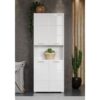 Colonne salle de bain AMANDA - 4 portes + 1 niche - Blanc brillant - L73 x P31 x H190 cm – Image 4