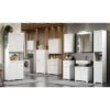 Colonne salle de bain AMANDA - 4 portes + 1 niche - Blanc brillant - L73 x P31 x H190 cm – Image 6