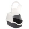 TRIXIE Bac a litiere Vico open top - 40 x 40 x 56 cm - Avec couvercle - Bleu gris et blanc - Pour chat – Image 2
