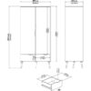 Armoire - Blanc / Chene - 2 portes / 2 tiroirs - Pietement évasé en bois massif - Chambre - 98,7 x 58,1 x 200,1 cm – Image 5