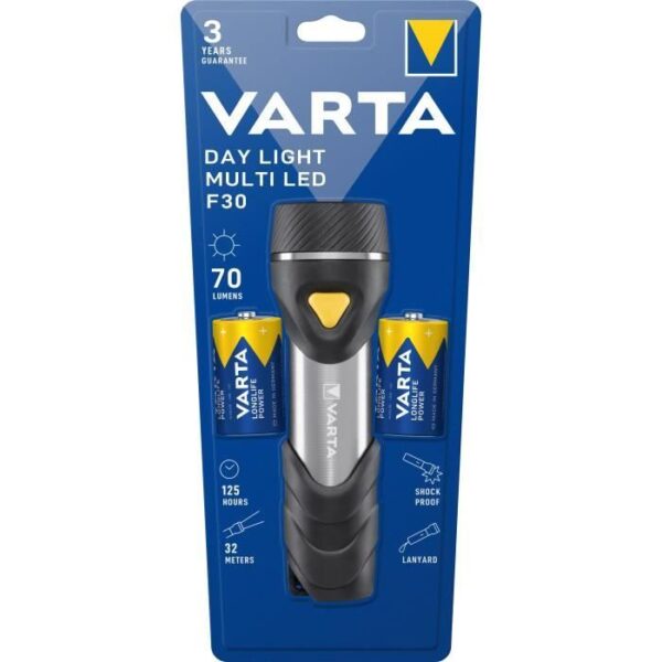 Lampe Torche VARTA Aluminium Light F10 Pro - 150lm - LED Hautes Performances - 3 Modes d'éclairage