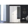Armoire VARIA - Décor blanc - 3 portes battantes + miroir + 2 tiroirs - L 120 x H 185 x P 51 cm - PARISOT – Image 2