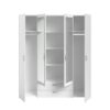 Armoire VARIA - Décor blanc - 4 portes battantes + 2 miroirs + 2 tiroirs - L 160 x H 185 x P 51 cm - PARISOT – Image 3