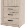 Armoire VEGA - Décor Gris anthracite - 2 portes + 3 tiroirs -  L 98,5 x P 49,6 x H 200,4 cm – Image 5