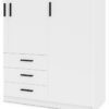 Armoire VEGA - Décor Blanc mat - 4 portes + 3 tiroirs - L 195,5 x P 49,6 x H 200,4 cm – Image 5
