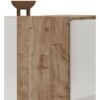 Buffet 3 Portes VENEZIA - Blanc laqué brillant et chene Cadiz - L 181 x P 44 x H 84 cm – Image 5