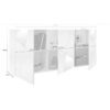Buffet VICTORY 3 Portes Blanc Laqué brillant avec serigraphie miroir  L181 Cm – Image 4