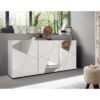 Buffet VICTORY 3 Portes Blanc Laqué brillant avec serigraphie miroir  L181 Cm – Image 5