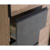 Armoire 2 portes coulissantes 3 tiroirs - Décor chene artisan et béton gris - L 200,1 x P 61,2 x H 200,5 cm - WINN2 – Image 5