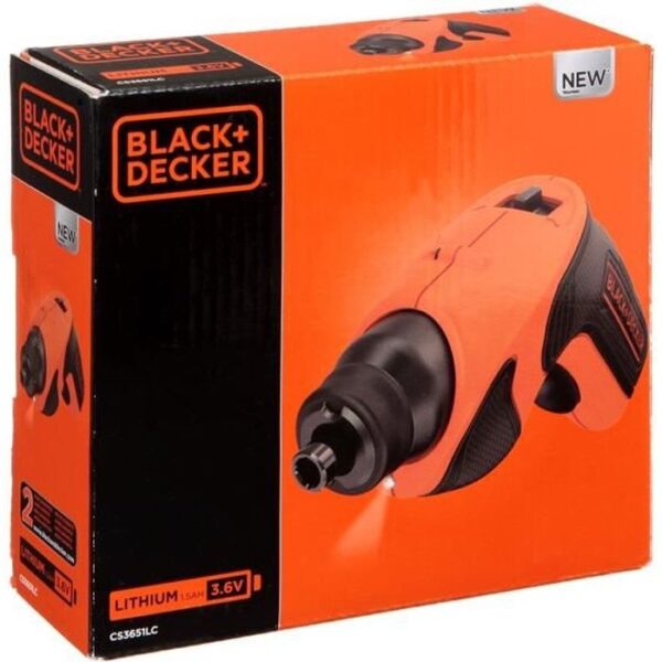 Tournevis Electrique BLACK+DECKER - Lampe LED Intégrée - Embouts de Vissage PZ - Marron