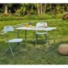 Table de réception pliante - 4 personnes - 122 cm -  Structure en acier et Plateau en Polyéthylene PEHD - Blanc – Image 2