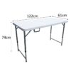 Table de réception pliante - 4 personnes - 122 cm -  Structure en acier et Plateau en Polyéthylene PEHD - Blanc – Image 4