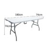 Table de réception traiteur pliante - 8 personnes - 180x74xH73,5 cm - Structure en acier et plateau en polyéthylene PEHD - Blanc – Image 6