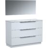 Ensemble Meuble salle de bain L 120 - Vasque + 3 tiroirs + miroir - Blanc - ZOOM – Image 3