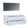 ZOOM meuble de salle de bain double vasque avec miroir L 120cm - 4 tiroirs a fermeture ralenties - Blanc laqué brillant – Image 3