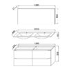 ZOOM meuble de salle de bain double vasque avec miroir L 120cm - 4 tiroirs a fermeture ralenties - Blanc laqué brillant – Image 4