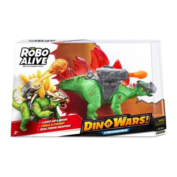 Dino Robotique - ZURU - Dino Wars Stegosaurus - Stégosaure Robo Alive avec armure