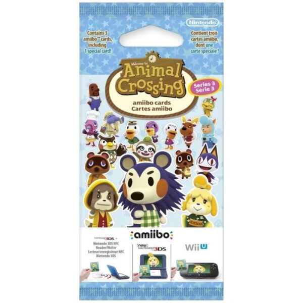 Cartes Amiibo - Animal Crossing Série 3  Contient 3 cartes dont 1 spéciale