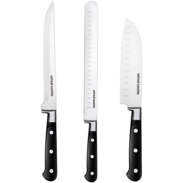Set de couteaux - ARTHUR MARTIN - AMC1586 - Ensemble de couteaux - 3 pieces - Noir