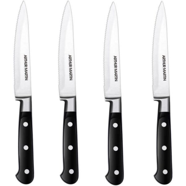 Set de couteaux - ARTHUR MARTIN - AMC1650 - 4 couteaux a steak - 4 pieces - Noir