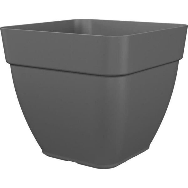 ARTEVASI Pot de fleurs carré CAPRI CAMPANA - Plastique - Anthracite - L 36,5 x P 33,5 H 36,5 cm