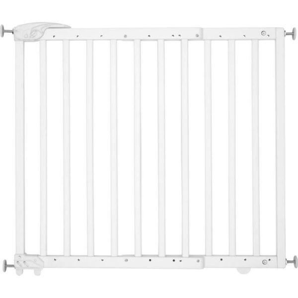 Badabulle Barriere de Sécurité Deco Pop - Barriere Extensible pour Ouverture de 63 a 106cm - Fixation Vis, Blanc
