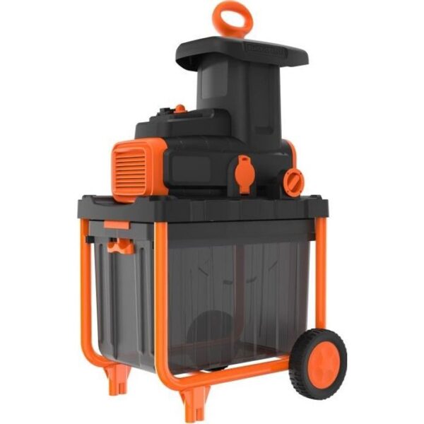Broyeur de Végétaux filaire - BLACK+DECKER - BEGAS5800-QS - 2800W - Capacité de Broyage 45 mm - Bac Collecteur 45 L