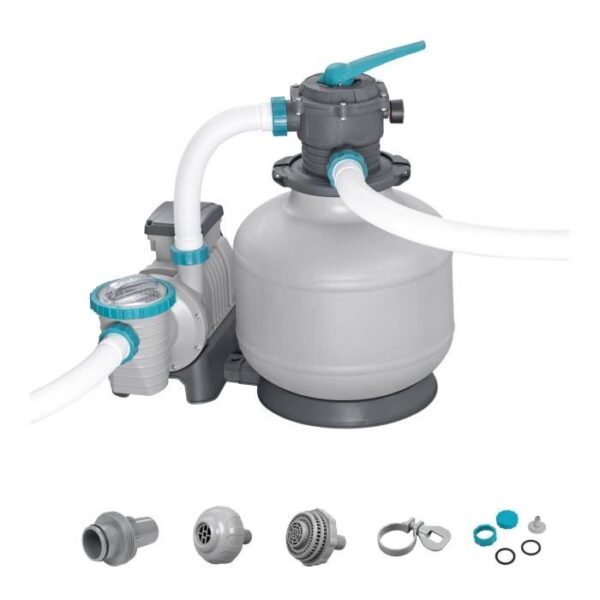 Filtre a sable / pompe de filtration pour piscine jusqu'a 66 m3 - Bestway -11 355 L/h - Avec préfiltre