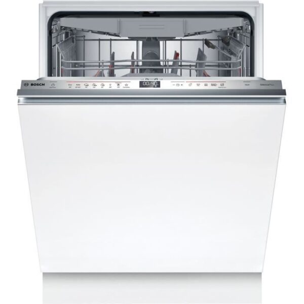 Lave-vaisselle tout intégrable BOSCH SMH6ECX12E SER6 - 14 couverts - 42 dB - porte a glissieres - tiroir a couverts