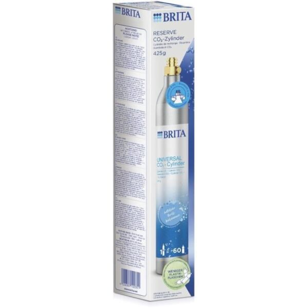 Cylindre CO2 de réserve BRITA - Pour machines a eau pétillante - Gazéifie jusqu'a 60L d'eau pétillante