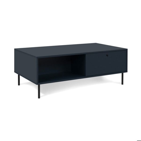 Table basse - CARACAS 55A - Bleu marine - 2 tiroirs, 2 niches - 110 x 40 x 60 cm