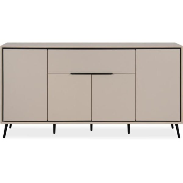 Buffet - ARONA 51B - Beige / Noir - 4 portes, 1 tiroir - 175 x 90 x 38 cm