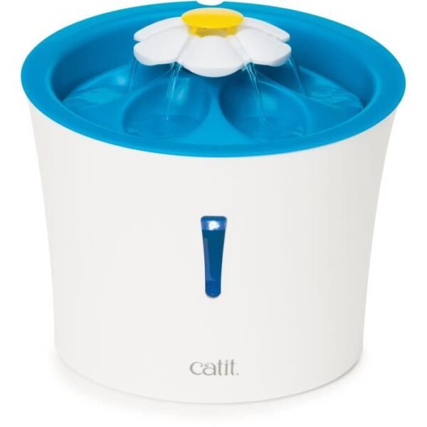 Fontaine a eau pour chat a fleur - CATIT - Flower - 3L -  Avec LED - Bleu