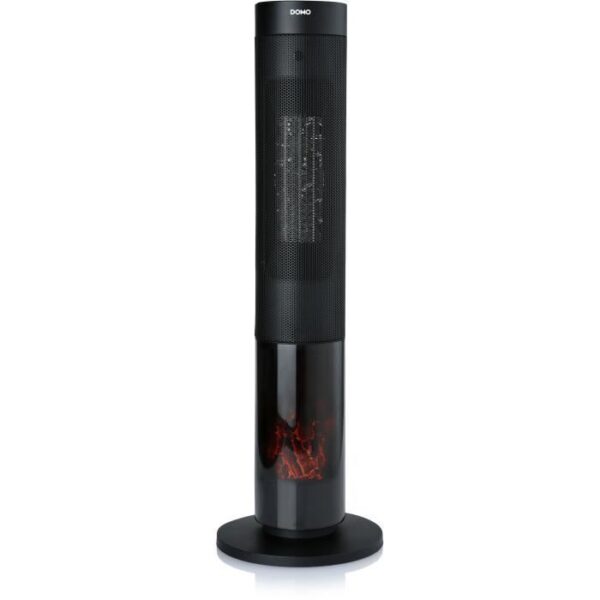 Chauffage céramique effet feu de bois - 2000 W  - DOMO - DO7345H - 83,5 cm - Noir