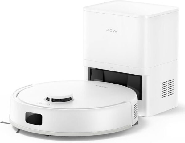 MOVA E20 Plus - Robot Aspirateur Laveur avec Vidage Automatique, Auto-vidangeable Pendant 90 Jours, 5000Pa
