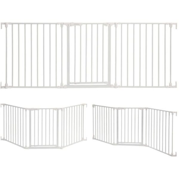 Barriere de sécurité enfant - Discovery 3  - DREAMBABY - 74,5 cm a 1,95 cm - Blanc