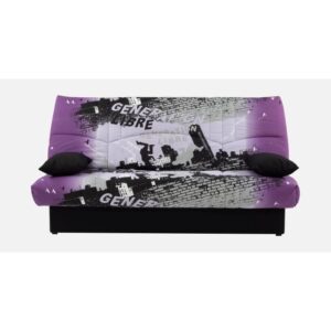 Banquette clic-clac  - 3 places  Coton Parcours Mauve 190 x 92 x 96 cm  DREAM