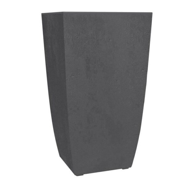 EDA Bac a fleurs Carré haut DIVA BASALT - 42 L - 43,5 x 43,5 x H.78.2 cm -Bac intérieur amovible - Gris anthracite