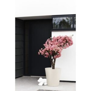 Pot de fleurs - ELHO - Pure Straight Round 50 - Blanc Lin - L 50 x B 49.5 x H 51 cm - 100% recyclé