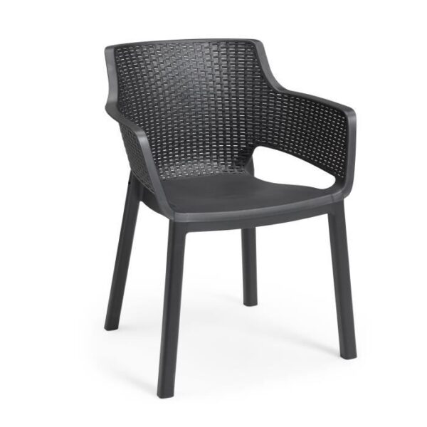 Lot de 6 fauteuils de jardin - Allibert by KETER - EVA - En résine - Coloris : gris graphite