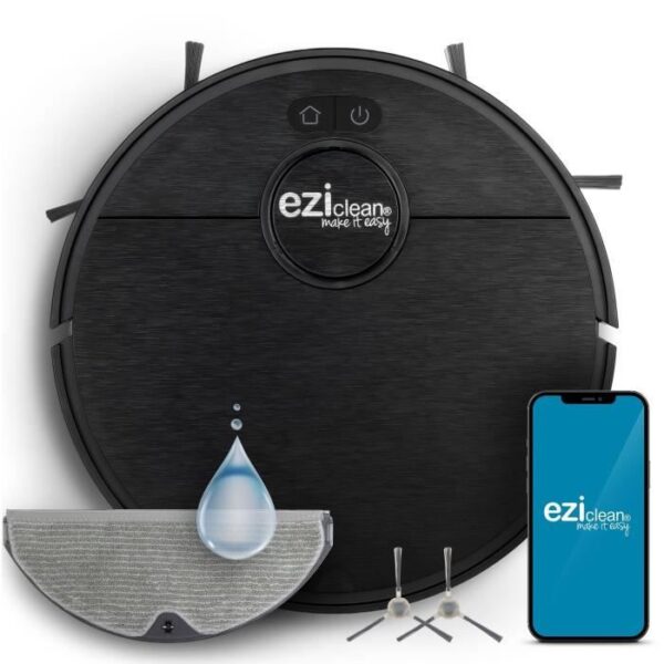 EZIclean I-BOT Z6 MAX  - Robot aspirateur laveur connecté 150 min - 2 kPa - 0,43 L - Noir