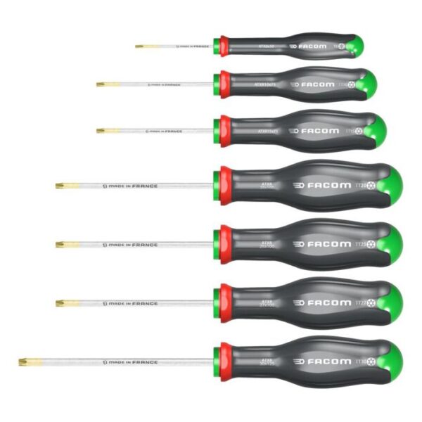 Jeu de 7 tournevis PROTWIST Torx et Resistorx - FACOM - ATXR.J7PB