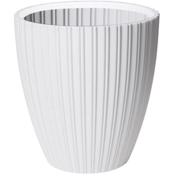 Pot de fleurs - GARDEN ID - Fancy - 40 x 42 cm - Pour jardin, balcons ou intérieurs - Blanc